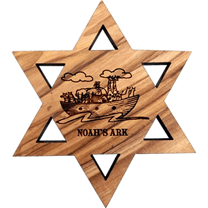 Naoh's Ark David's Star Olive Wood Magnet