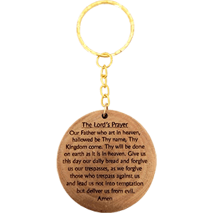 The Lord's Prayer Olive Wood Keychain