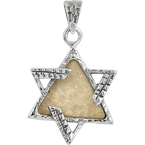 Jerusalem Stone and Silver Old City Star of David Necklace