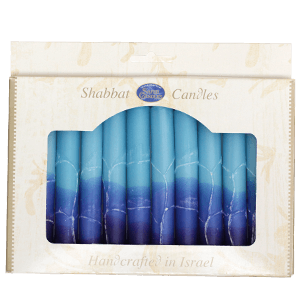 12 Blue Shades Handmade Shabbat Candles