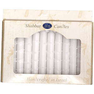 12 White Handmade Shabbat Candles