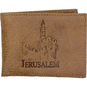 100% Genuine Leather Hand Made Wallet "Jerusalem"