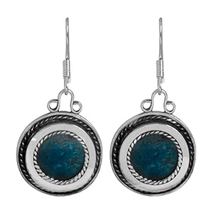 Rafael Jewelry Silver Medallion Eilat Stone Earrings