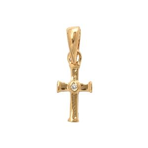 Gold-filled Child's Cross with Zircon