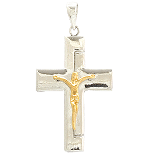 Two-tone Gold-filled Crucifix Pendant