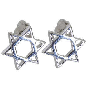 Sterling Silver Star of David Stud Earrings