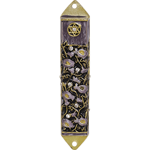 Grey 
Enamel Pomegranate Mezuzah