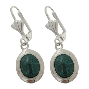 Silver Rimmed Eilat Stone Earrings