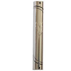 Nickel Plated Shin Mezuzah