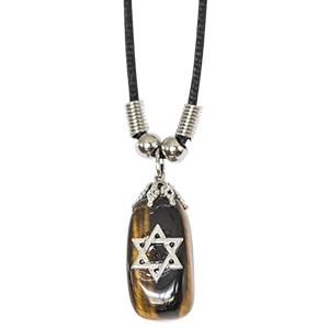 Tiger's Eye Star of David Necklace