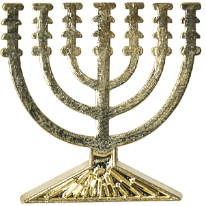 Menorah Gold Colored Lapel Pin