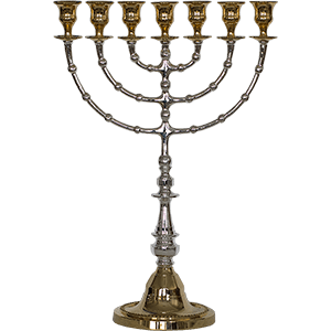 Silver & Gold Plated Tall Menorah