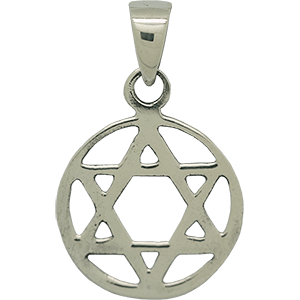 Encircled Star of David Silver Pendant