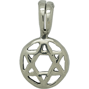 Small Encircled Star of David Silver Pendant