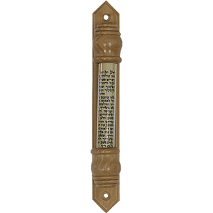 Olive Wood with Clear Tube Mezuzah
