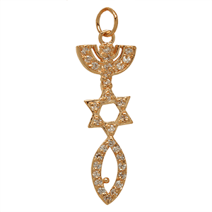 Colgante sello mesianico con circonitas  en Gold-filled
