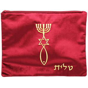 Burgundy Velvet Tallit Bag with Gold Grafted In