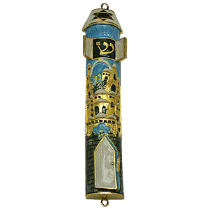 Enameled Jerusalem Door Mezuzah