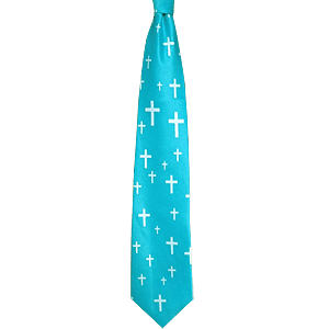 Teal Cross Neck Tie