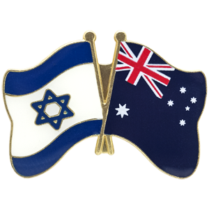 Pin con banderas Australia-Israel.