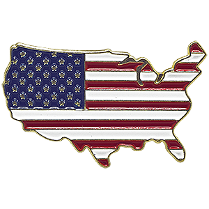 Map of USA Lapel Pin