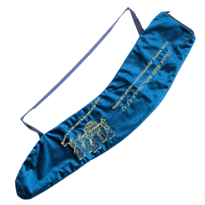 Ark of the Covenant Blue Velvet Shofar Bag, Long