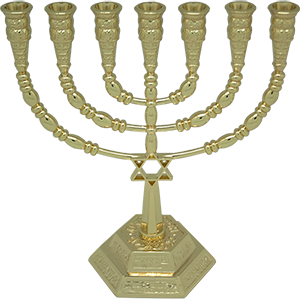Gold Plated Star of David Menorah