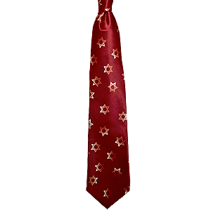Burgundy Star of David Neck Tie