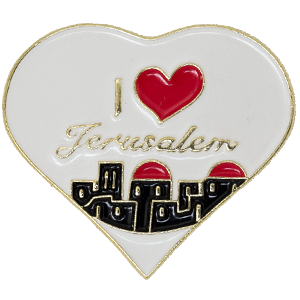 I Love Jerusalem Heart Pin