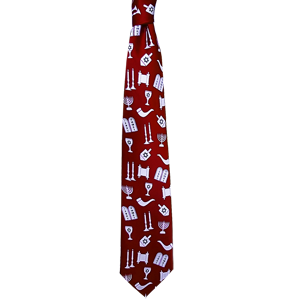 Burgundy Jewish Holiday Tie