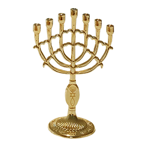 Small Curved Grafted In Menorah, 3 metal options