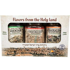 Jerusalem Grill Spice, Dead Sea Salt Picante, Za'atar/Hyssop Spice Set