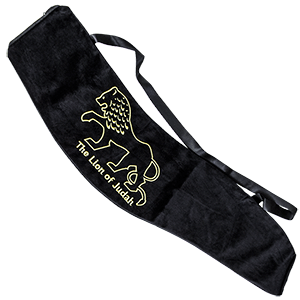 Lion of Judah Black Velvet Shofar Bag, Long