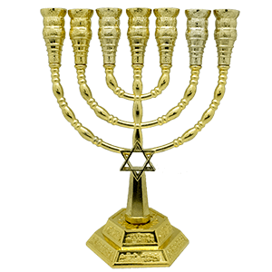  Gold Plated Star of David Menorah