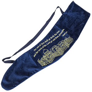 Jerusalem Old City Blue Velvet Shofar Bag, Long