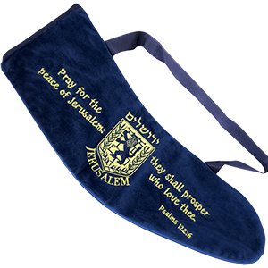 Bolsa de Shofar Simbolo Mesianica Corta Azul