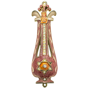 Enameled David's Harp Mezuzah