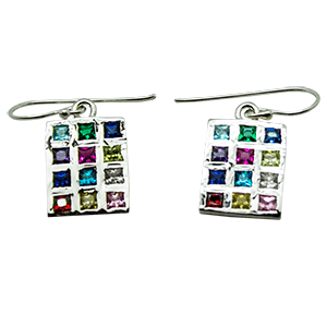 Sterling Silver Breastplate Dangling Earrings