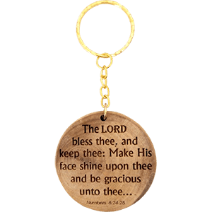 Aaronic Blessing Olive Wood Keychain