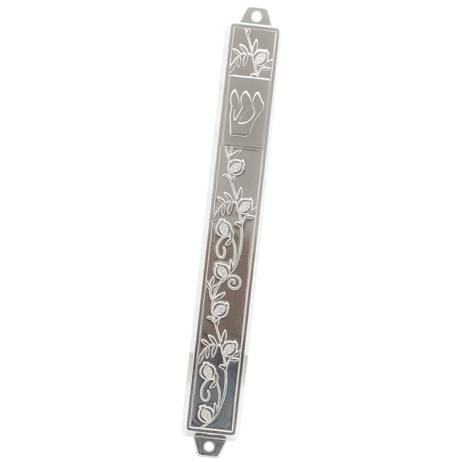 Embossed Plated Pomegranate Mezuzah