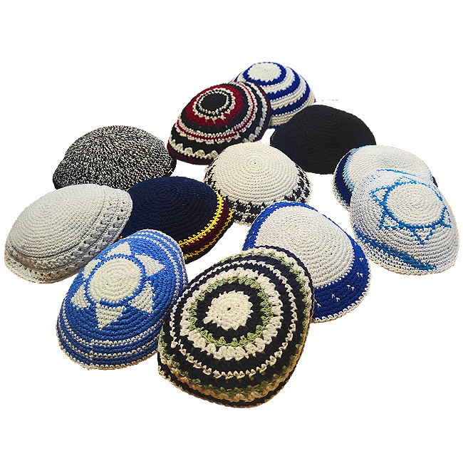 Mixed Set of 12 Knit Kippahs at 20% off