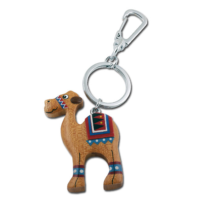 Cute Wood Camel Keychain