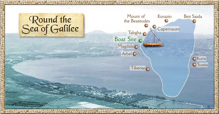 Sea of Galilee | Round the Sea of Galilee | Galilee Sea Biblical Sites | Jesusboat.com